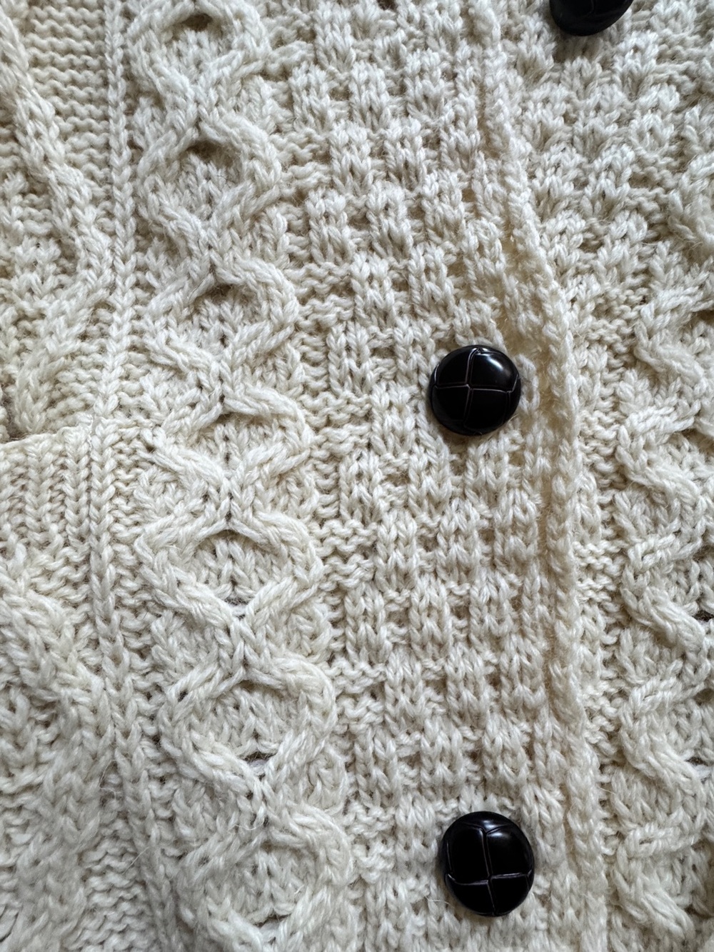 Made in Ireland - Cream Cable Knit Cardigan Sweater - Picture 4 of 7